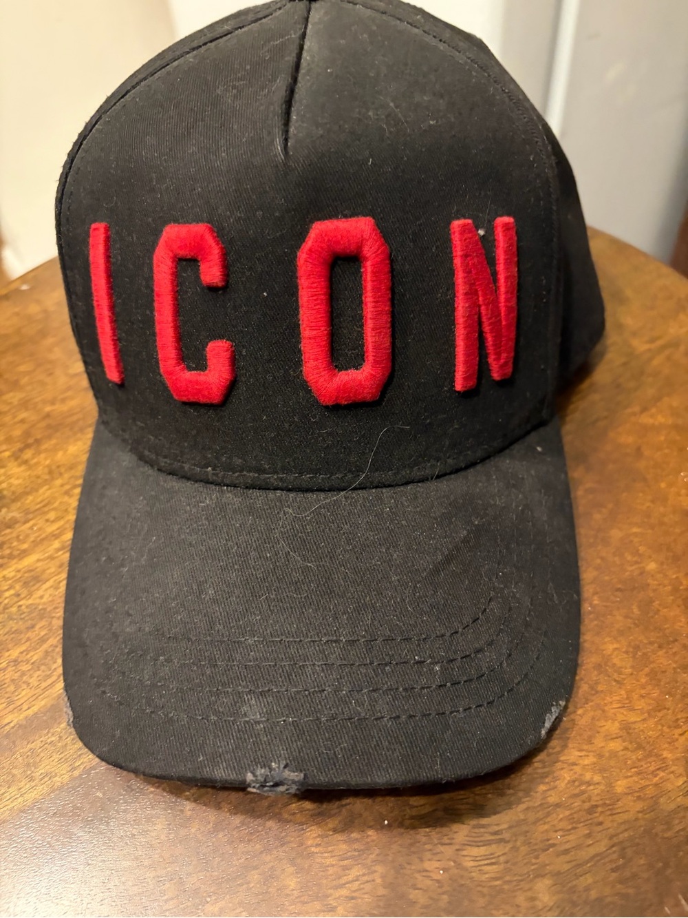 Rare DSQUARED2 Black Baseball Cap with Red ICON Embroidery